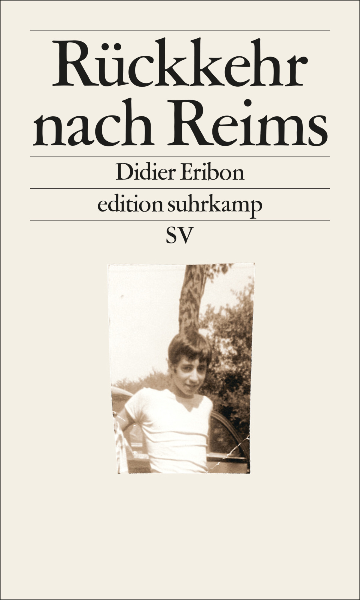 Buchcover „Rückkehr nach Reims“, Portrait von dem ca. 12 jährigen Eribon