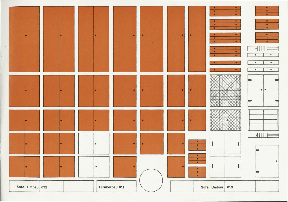 Unbearbeiteter Möbel-Bastelbogen